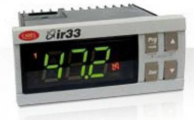 IR33D7LR20 Параметрический контроллер ir33, монтаж в панель, 2NTC/PTC/PT1000, 1 твердотельное реле, звуковой сигнал, ИК-приемник, 12-24VAC 12-30VDC