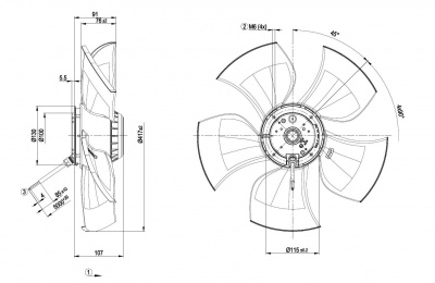 Вентилятор осевой ebmpapst A4E420AU0105 Вентилятор осевой ebmpapst A4E420AU0105