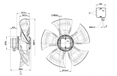 Вентилятор осевой ebmpapst A4D500AM0302